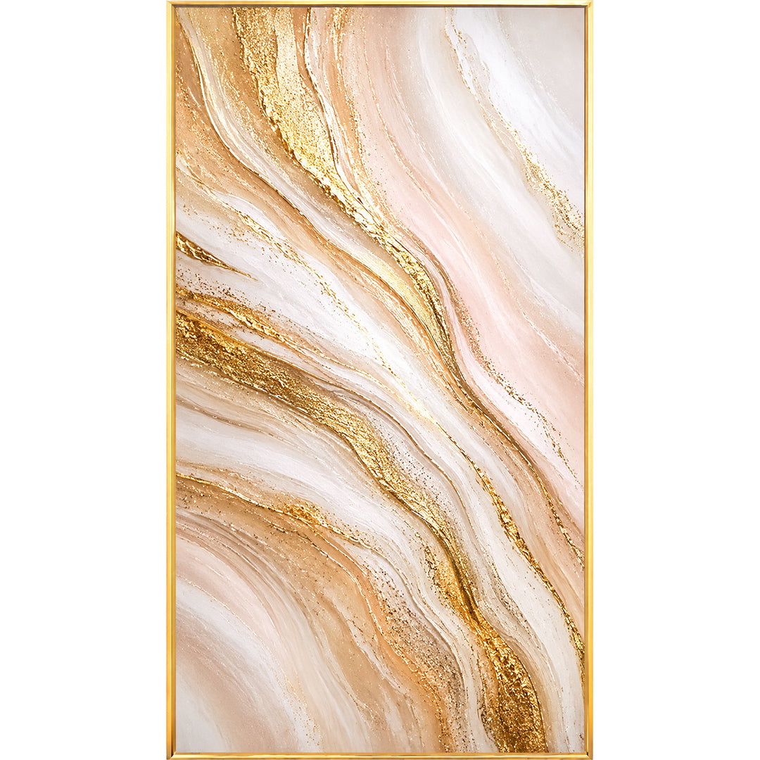 Elegant Gold Marble Framed Canvas Wall Art