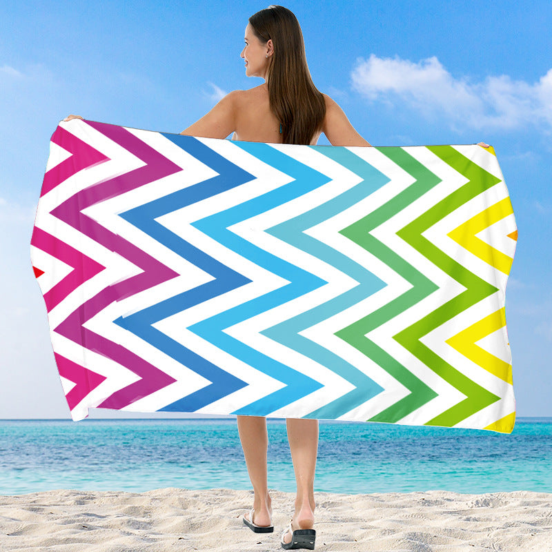 Beach towel with vibrant gradient color and stylish striped design Kalsten