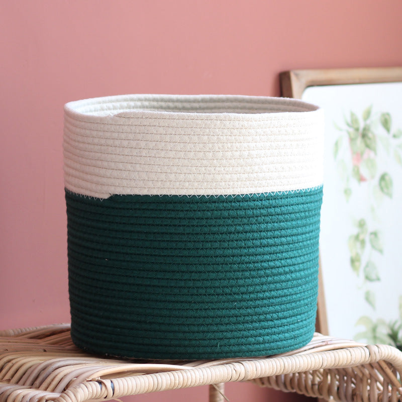 Handcrafted cotton storage basket Kalsten