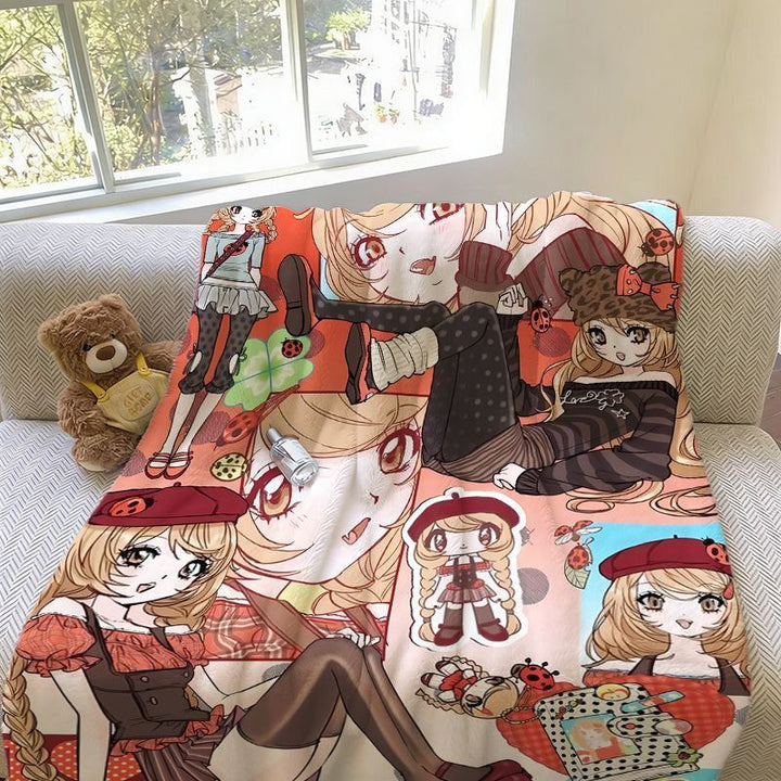 Artistic Anime-Inspired Throw Blanket