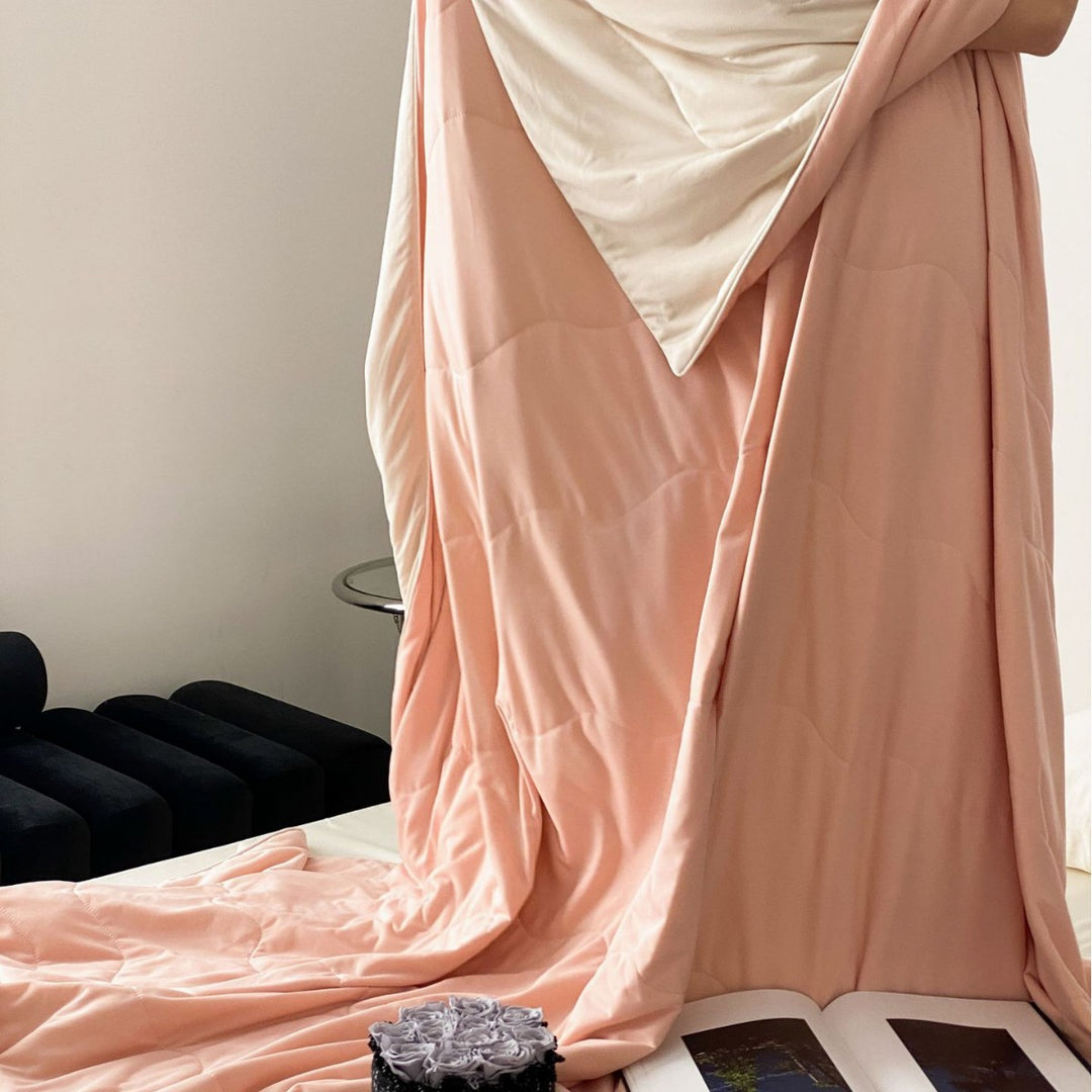Light Reversible Summer Comforter with Cooling Microfiber Filling Kalsten
