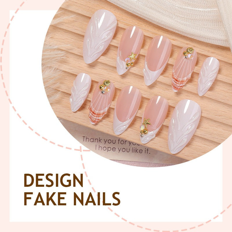 Acrylic nail set with elegant and floral decorations Kalsten