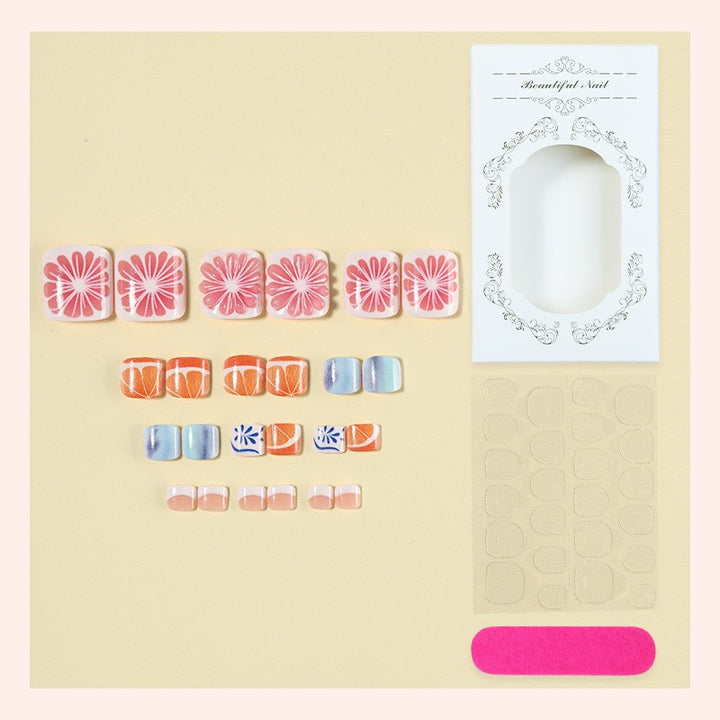Creative nail set with floral and fruit decorations Kalsten