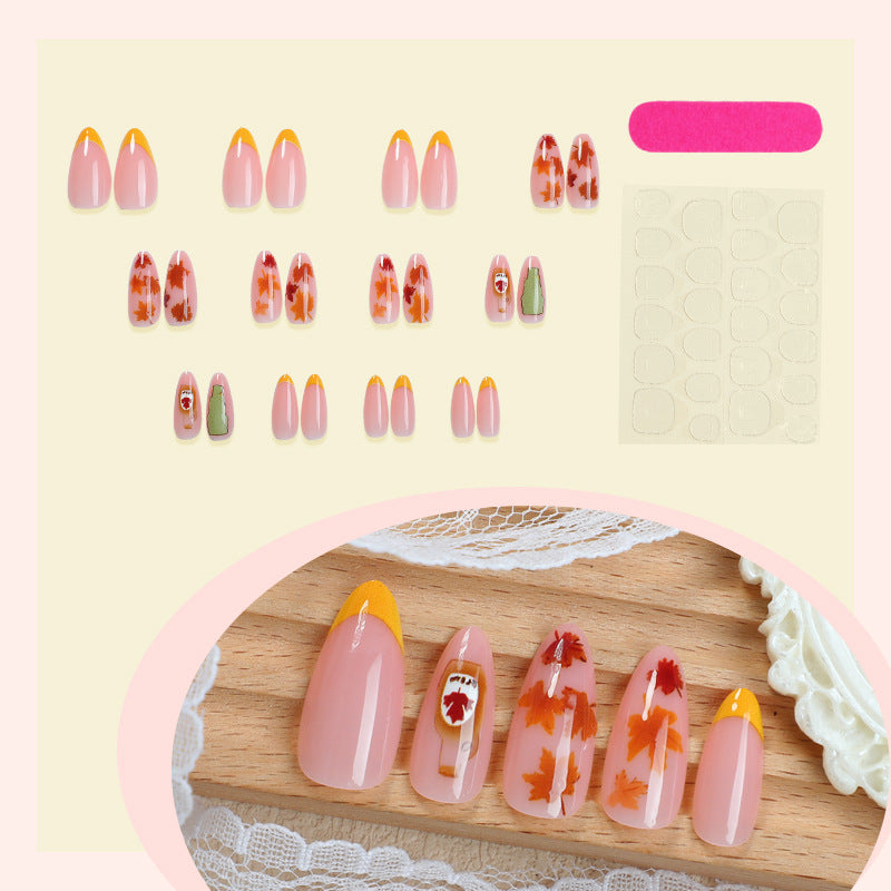 Autumn-Inspired Press-On Nail Art Set kalsten