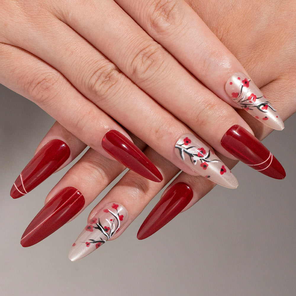 Artistic Cherry Blossom Press-On Nail Set Kalsten 1788157506