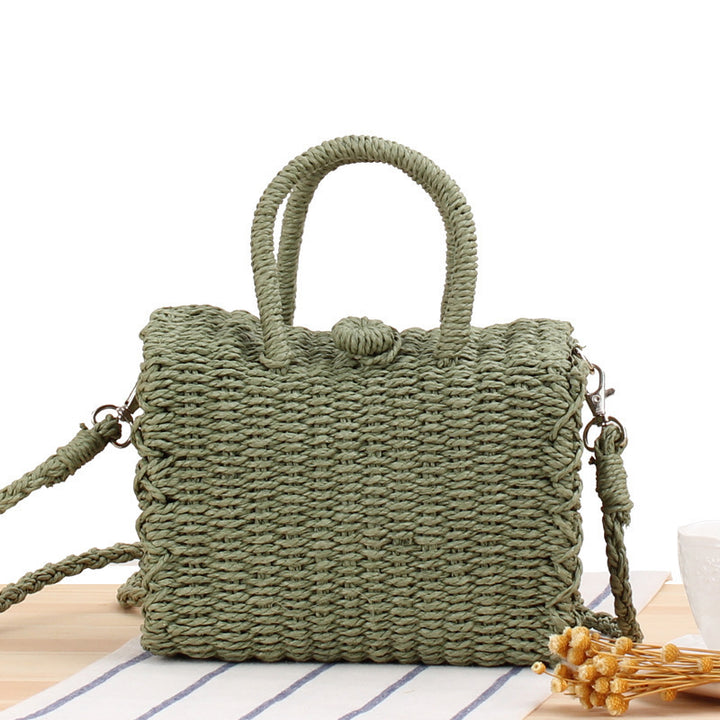 Handbag made of woven natural material with practical shoulder strap Kalsten