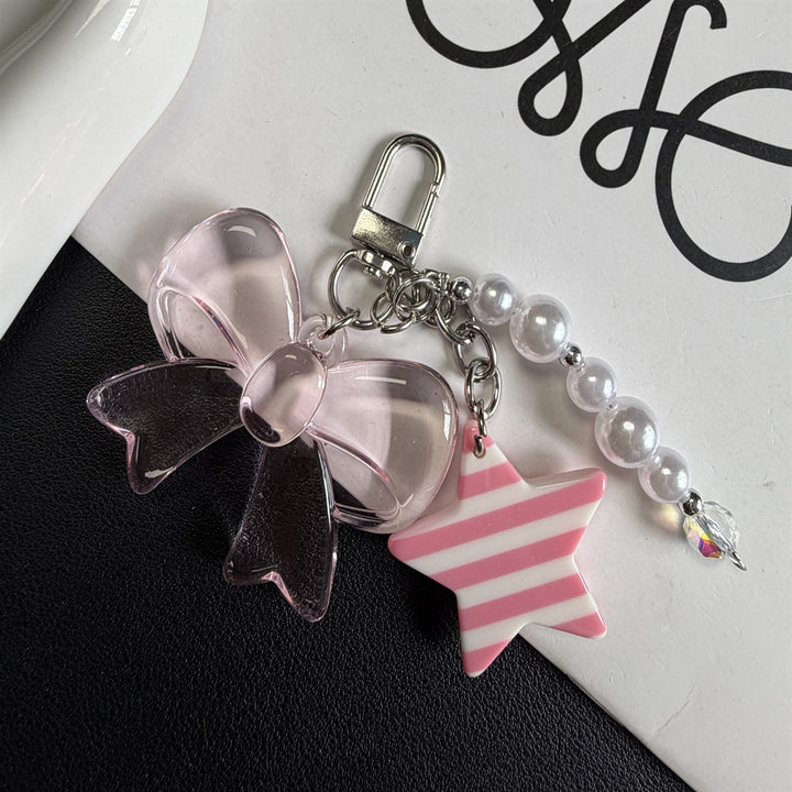 Decorative Bow and Star Charm Keychain Kalsten