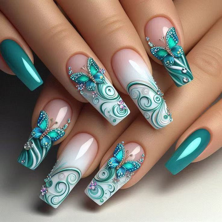 Nail art set with filigree butterfly embellishments Kalsten