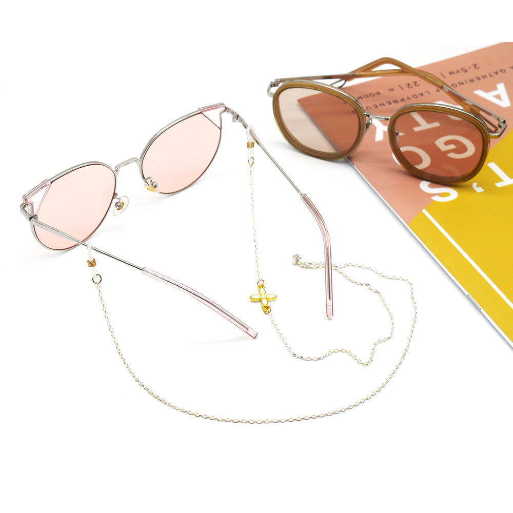 Chic Floral-Detail Eyewear Chain Kalsten