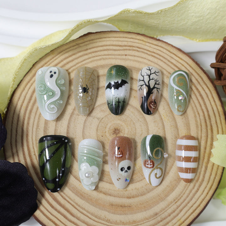 Halloween Artificial Nail Set with Creepy Designs Kalsten