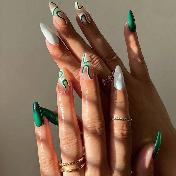 Elegant Nail Art with Creative Wave Designs Kalsten
