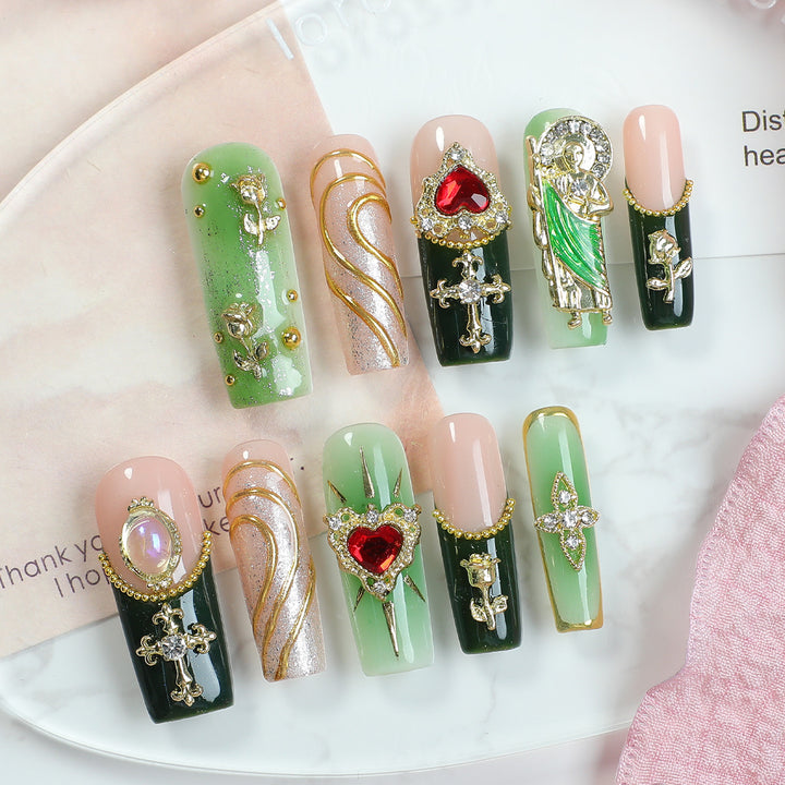 Artificial nail set with luxurious 3D embellishments Kalsten