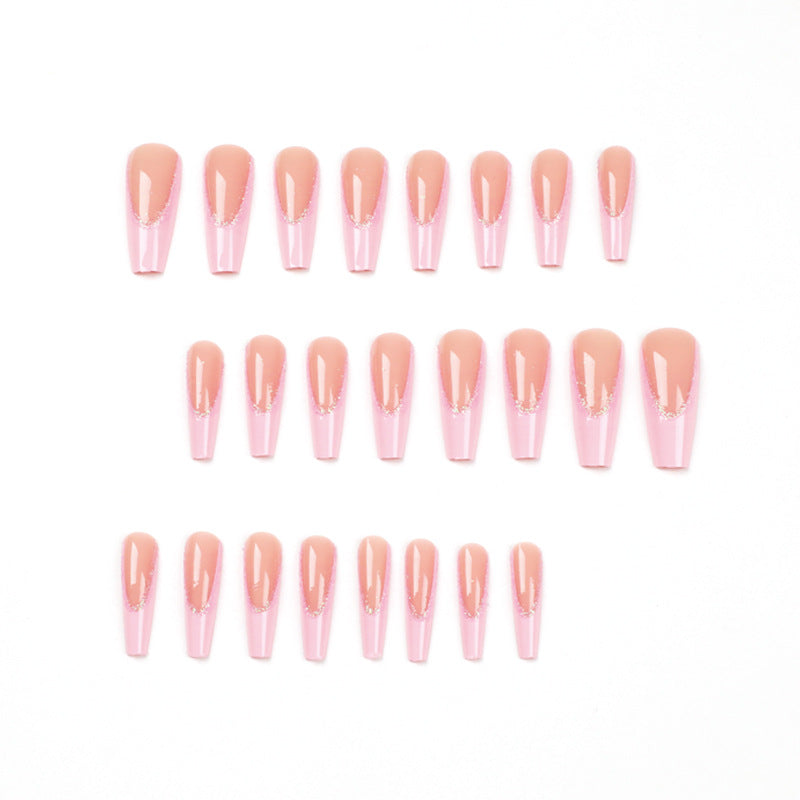 Artificial nail extensions with glitter decoration Kalsten