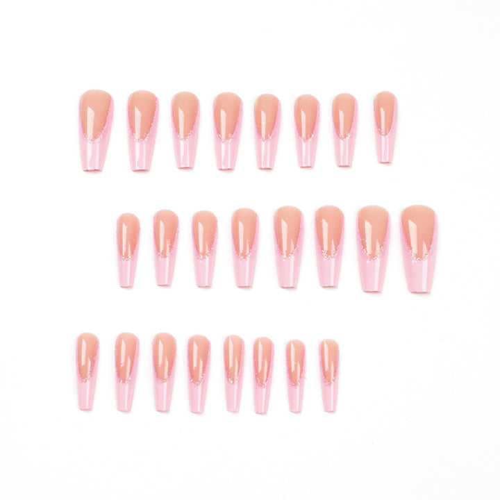 Artificial nail extensions with glitter decoration Kalsten