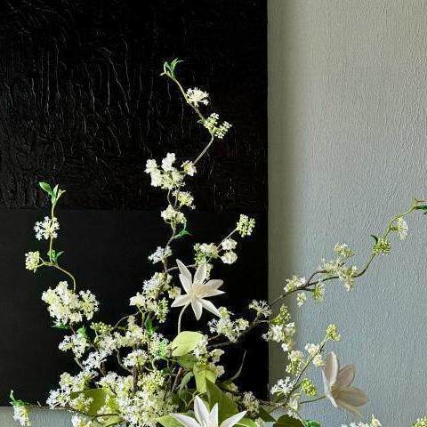 Artificial Floral Arrangement with Decorative Green Vase