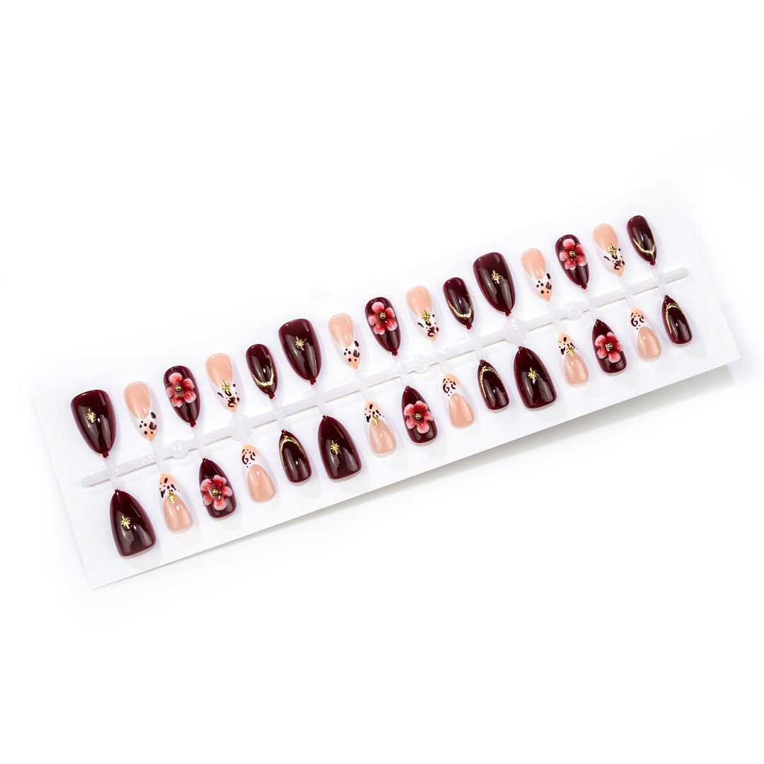 Elegant Floral Press-On Nail Art Set Kalsten 1790636706