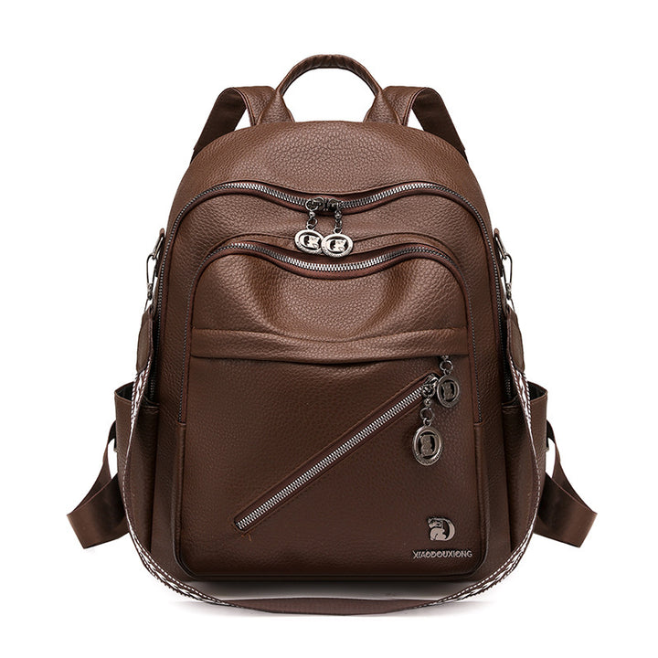 Multi-Compartment Stylish Leather Backpack Kalsten