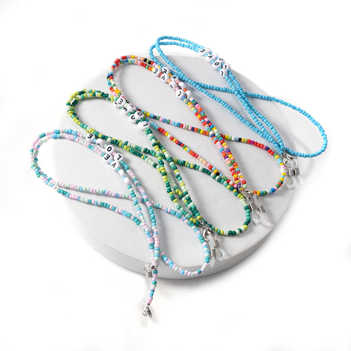 Love-themed Beaded Eyewear Chain Kalsten
