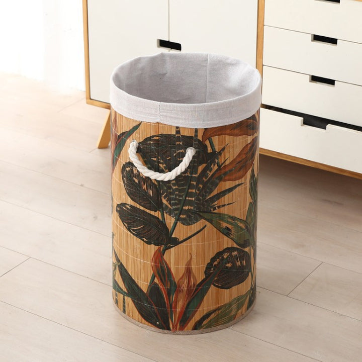 Premium laundry basket with dividers and handcrafted bamboo frame Kalsten