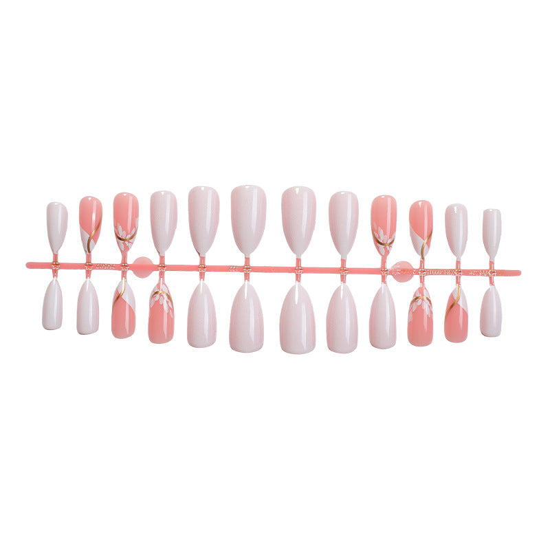 Premium Decorative Press-On Nail Set with Floral and Glossy Accents Kalsten