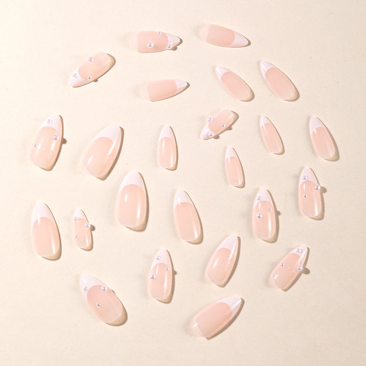 Elegant 3D Pearl Accent Stiletto Nail Art Extensions Kalsten