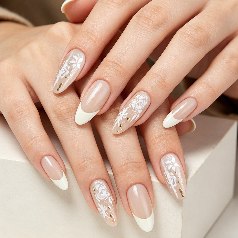Elegant Floral Gel Nail Art Set Kalsten