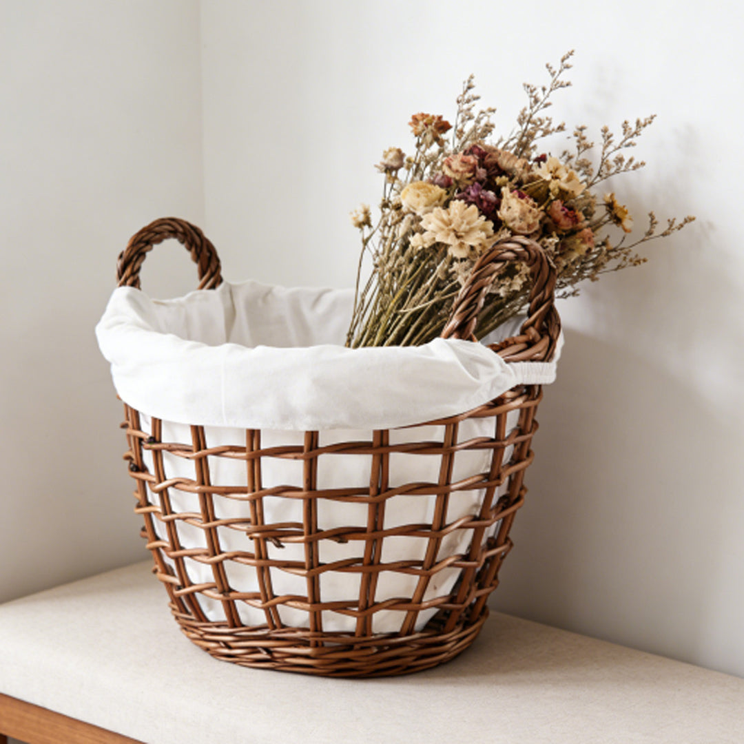 Handcrafted storage basket with cotton lining Kalsten