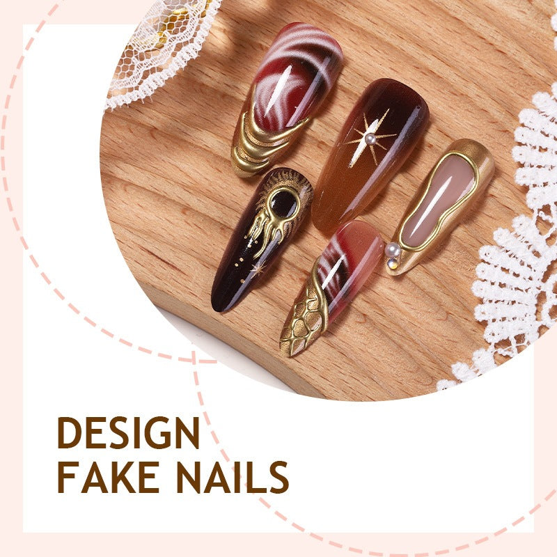 Acrylic Nail Set with Glamorous Designs Kalsten