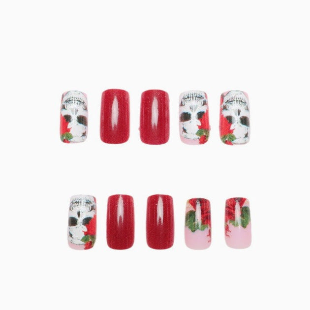 Artistic Skull-Themed Nail Art Kalsten