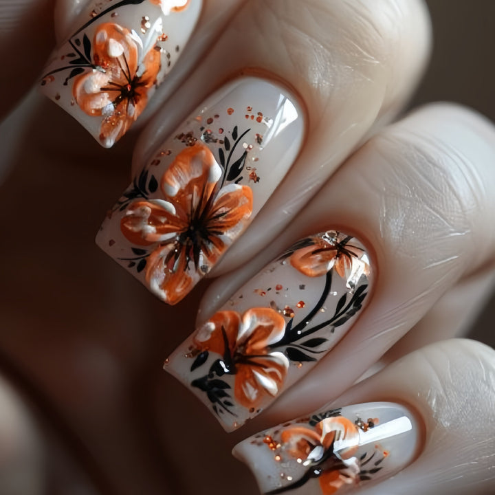Artificial nails with exclusive floral design Kalsten