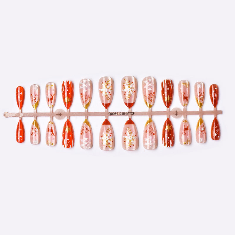 Festive Holiday Theme Press-On Nail Art Set Kalsten