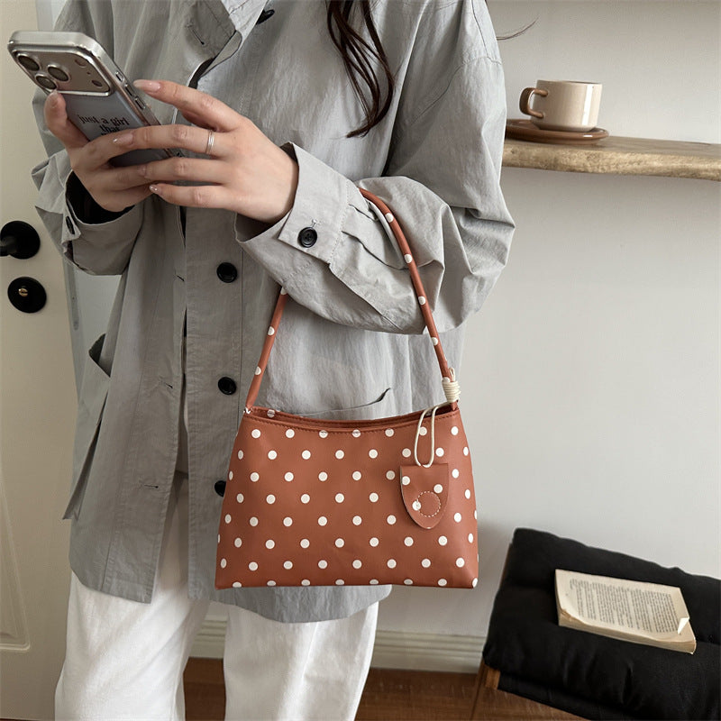 Casual Polka Dot Shoulder Handbag