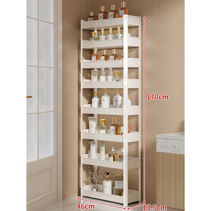 Slim Three-Tier Narrow Bathroom & Vanity Vertical Storage Shelf Organizer