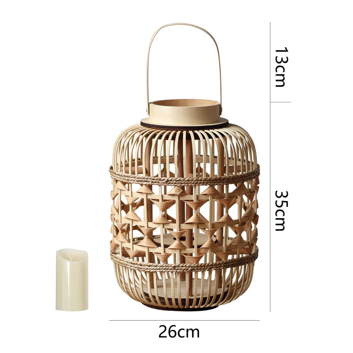 Decorative Lantern made of woven bamboo Kalsten