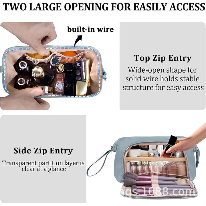 Cosmetic Organizer Bag with Adjustable Interior Compartment Kalsten
