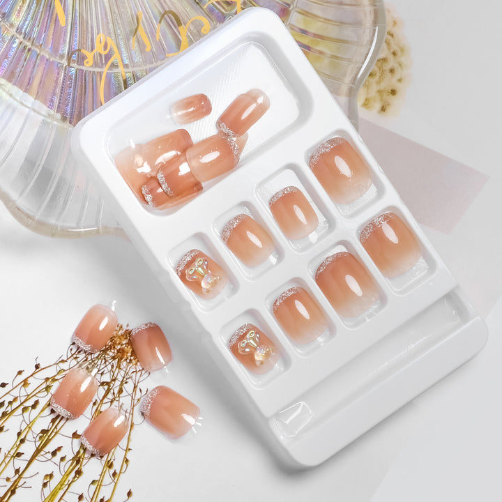 Decorative Press-On Nail Set with Butterfly Accents Kalsten