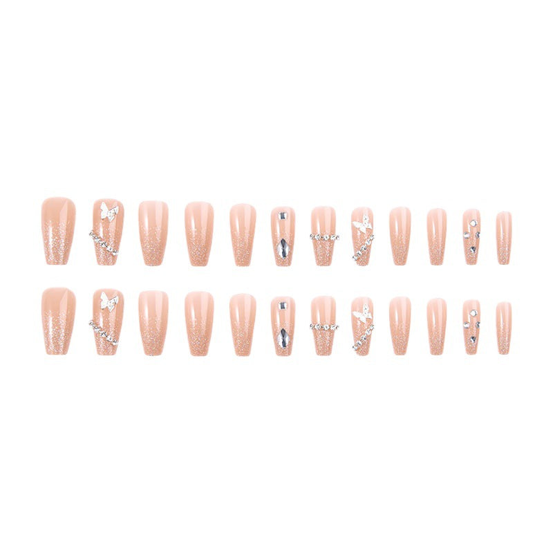 Glamorous artificial nails with sparkling rhinestones and elegant designs Kalsten