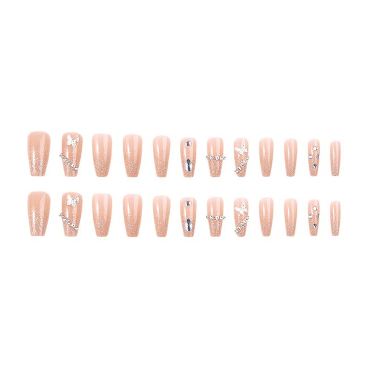 Glamorous artificial nails with sparkling rhinestones and elegant designs Kalsten