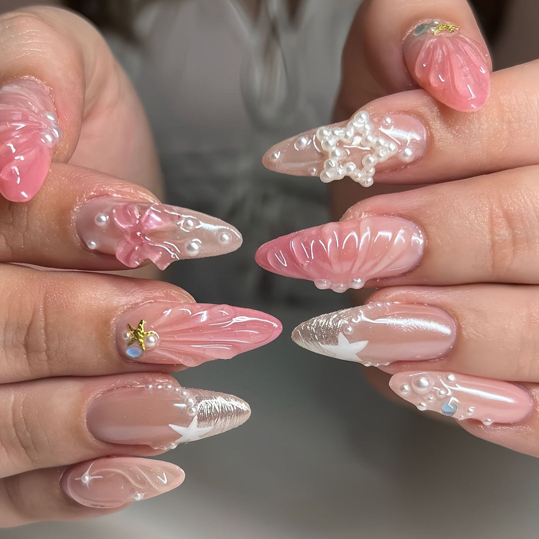 Nautical-Themed Press-On Nail Set Kalsten