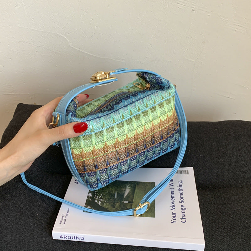 Textured Handwoven Mini Crossbody Bag Kalsten