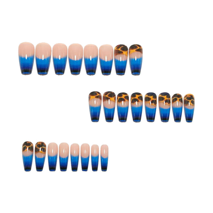 Artificial Nails in Modern Ombre Design with Animal Accents Kalsten
