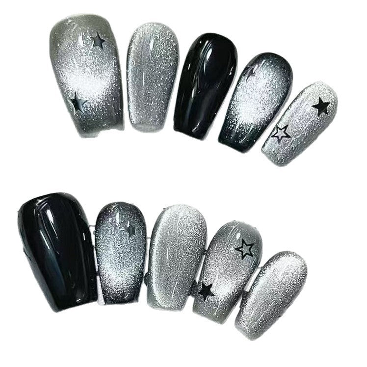 Glittery Star-Pattern Press-On Nail Art Set Kalsten