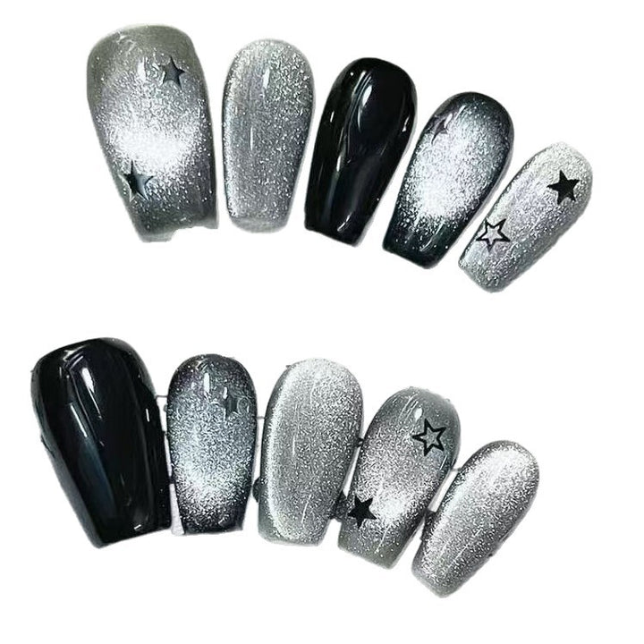 Glittery Star-Pattern Press-On Nail Art Set Kalsten