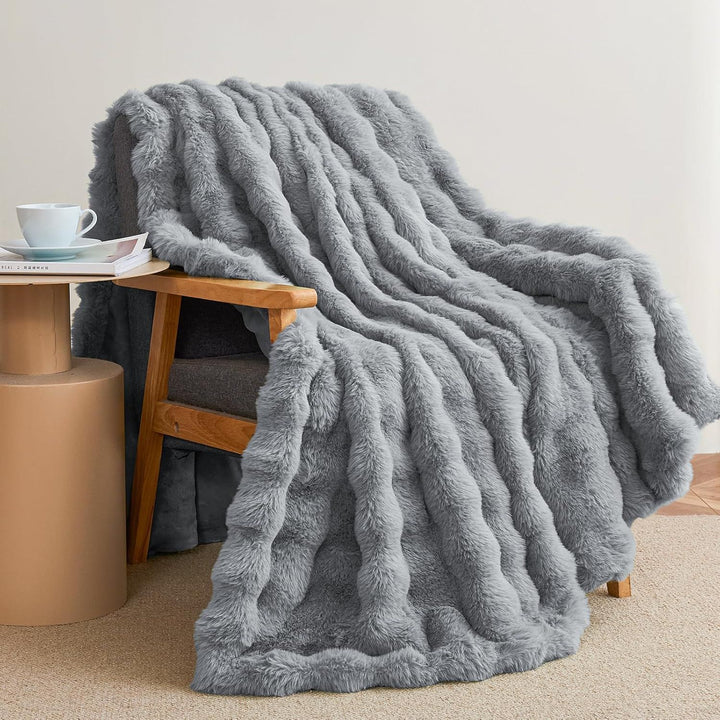 Plush Faux Fur Throw Blanket