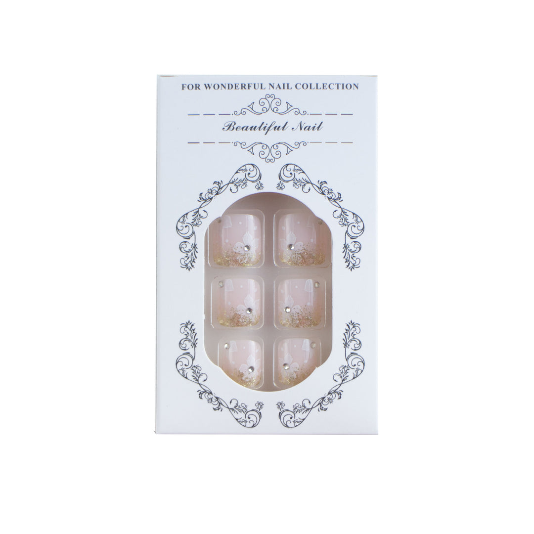 Elegant Floral Decorative Press-On Toenails