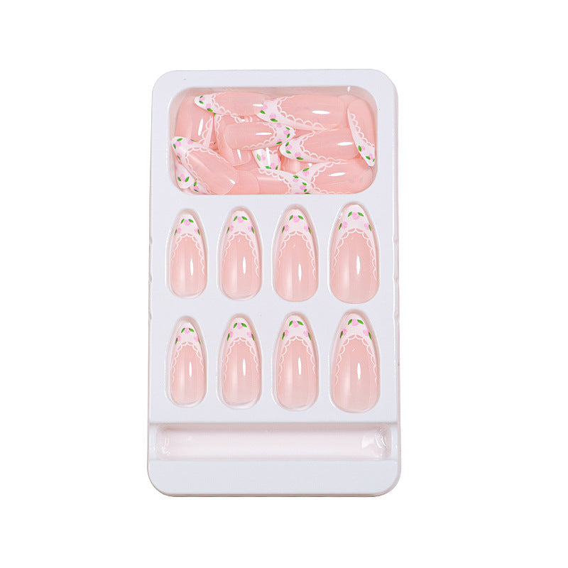 Elegant Floral Accent Press-On Nails Kalsten