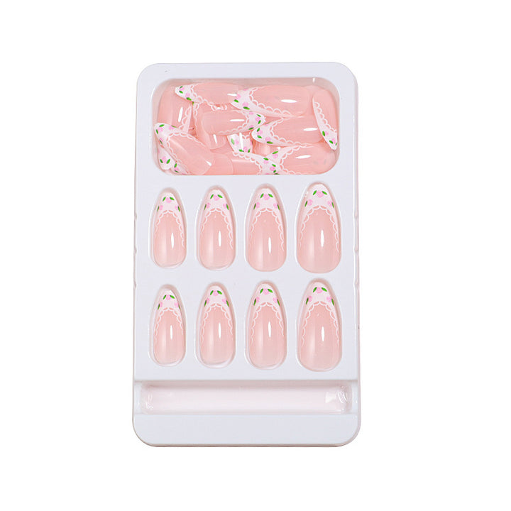 Elegant Floral Accent Press-On Nails Kalsten