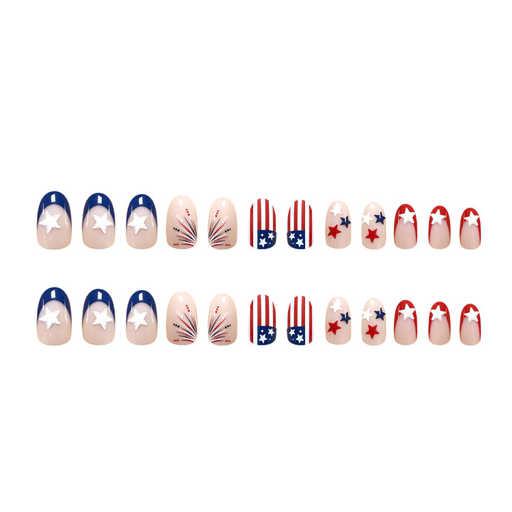 Creative nail art with patriotic motifs Kalsten
