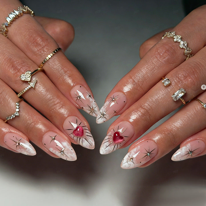 Artistic Press-On Nail Art Kit with Star Accents kalsten
