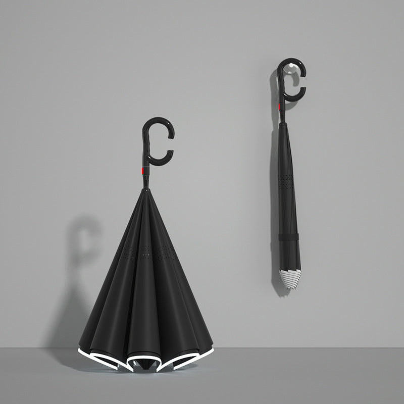 Women automatic folding umbrella with ergonomic design and strong wind resistance elements Kalsten